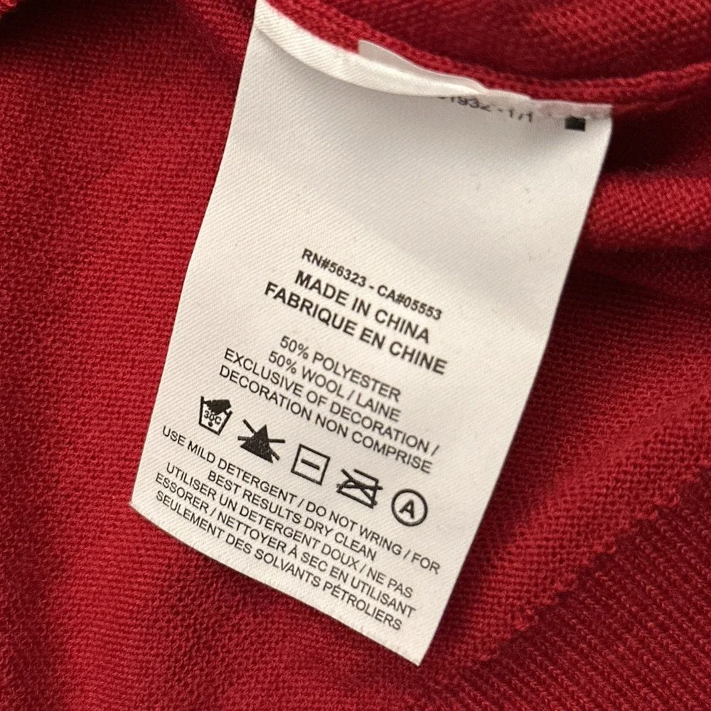 Nike Tiger Woods TW Collection Golf Sweater Mens XXL Red Wool Blend Crew CU9782‎